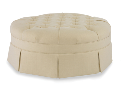 Tillman Round Ottoman Skirted