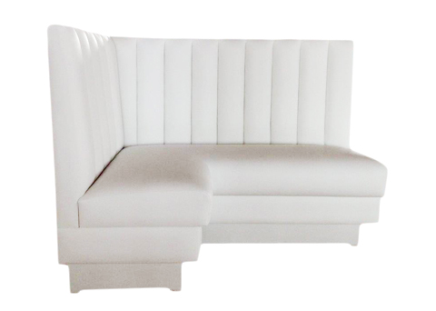 White Vertical Channels Banquette