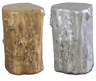 Silver Gold Log Stool