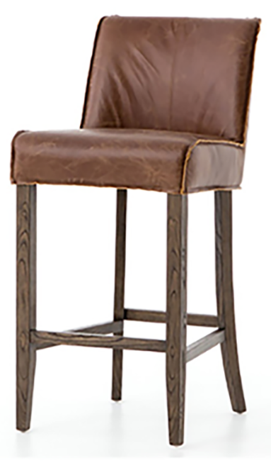 Gibson Distressed Leather Barstool