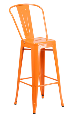 Andy Orange Metal Barstool