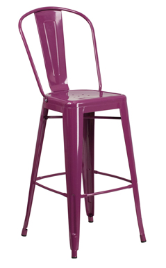 Andy Purple Metal Barstool