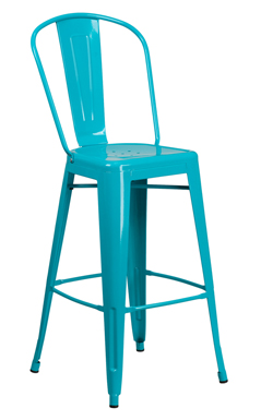 Andy Teal Blue Metal Barstool