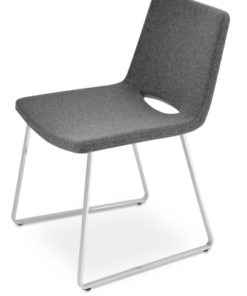 Curl Chair-Sled Base Gray