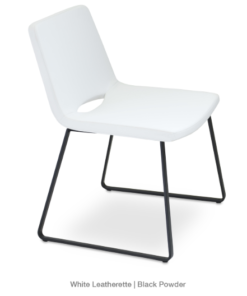 Curl Chair-Sled Base White