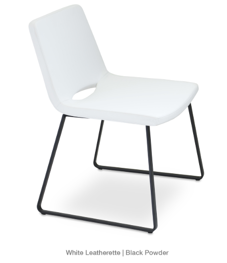 Curl Chair-Sled Base White